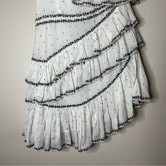 LOVE SAM Black Rose embroidered one shoulder ruffled mini dress M NEW - Picture 12 of 12